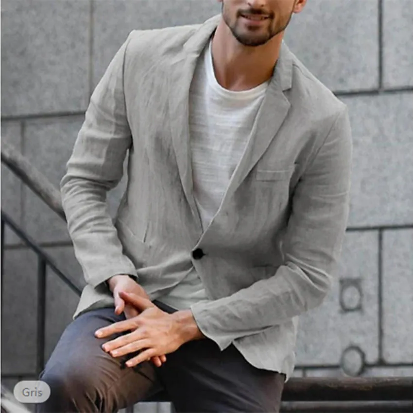 INSTOCK- Men's spring and autumn casual cotton and linen loose