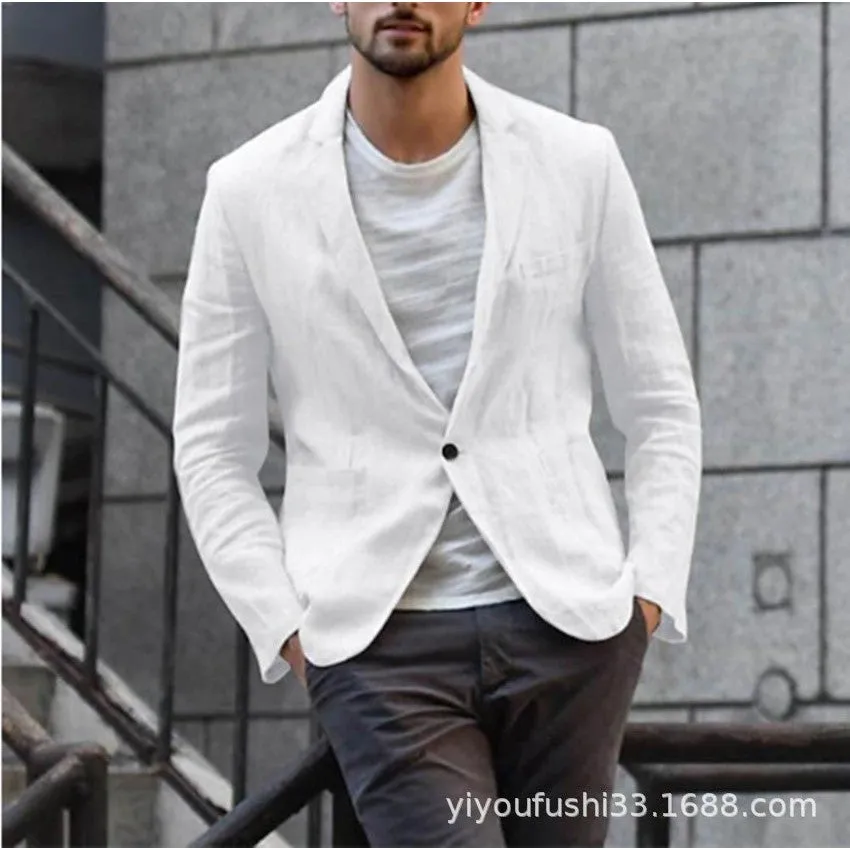 INSTOCK- Men's spring and autumn casual cotton and linen loose