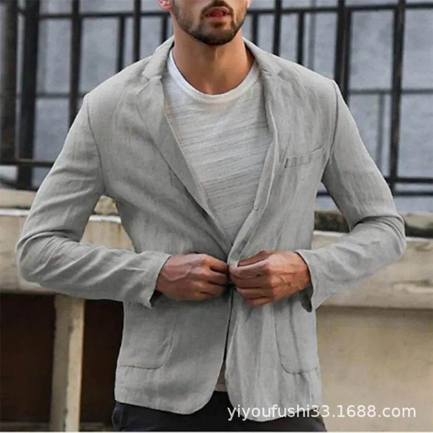 INSTOCK- Men's spring and autumn casual cotton and linen loose
