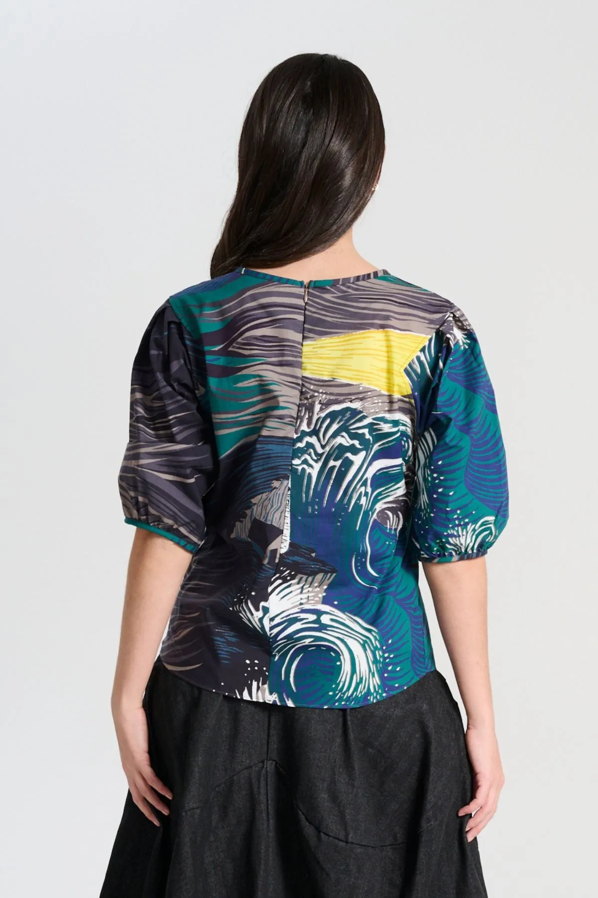 Isla Blouse Storm in Cotton