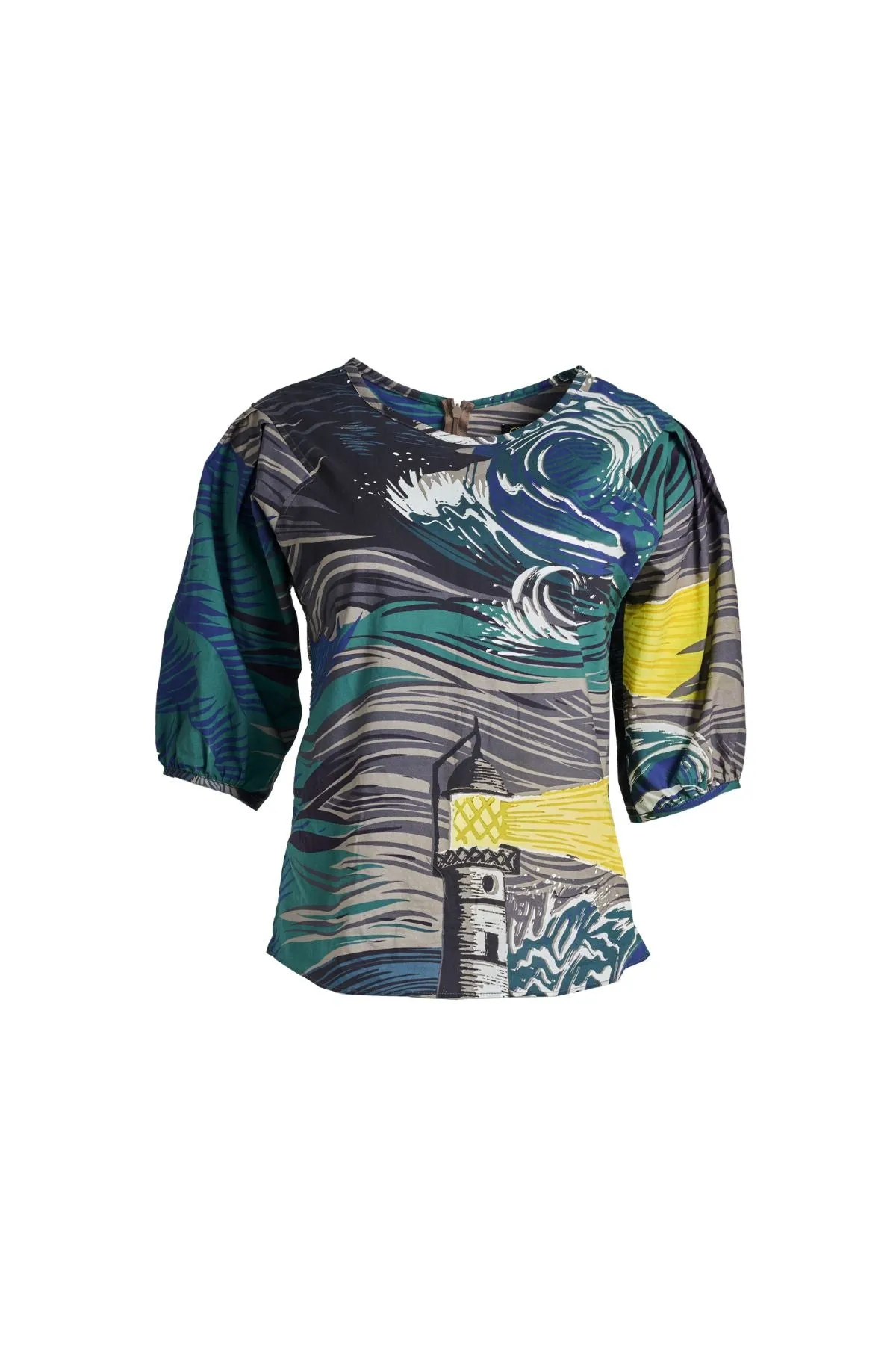Isla Blouse Storm in Cotton