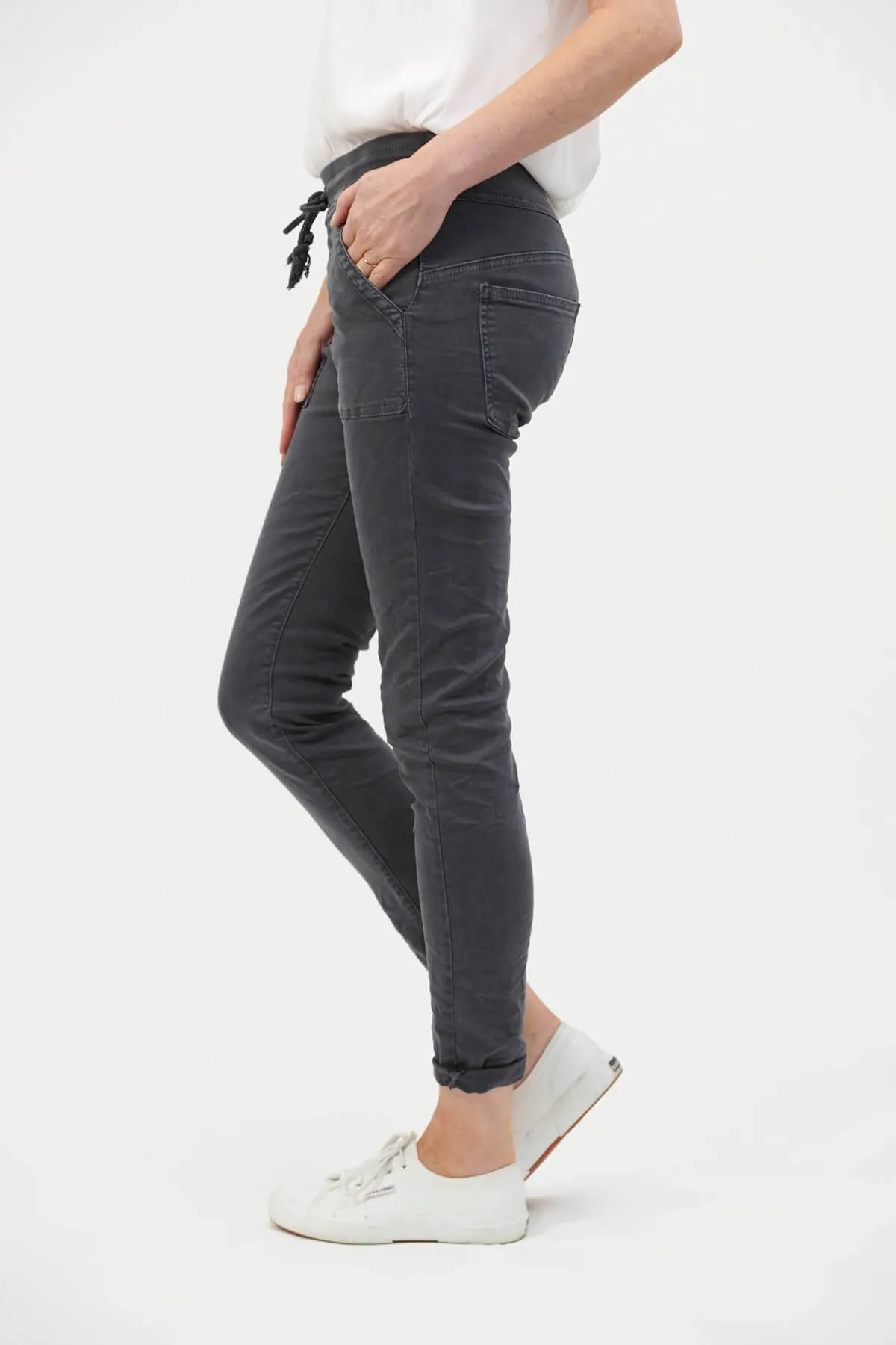 ITALIAN STAR Classic Drill Jogger - Charcoal