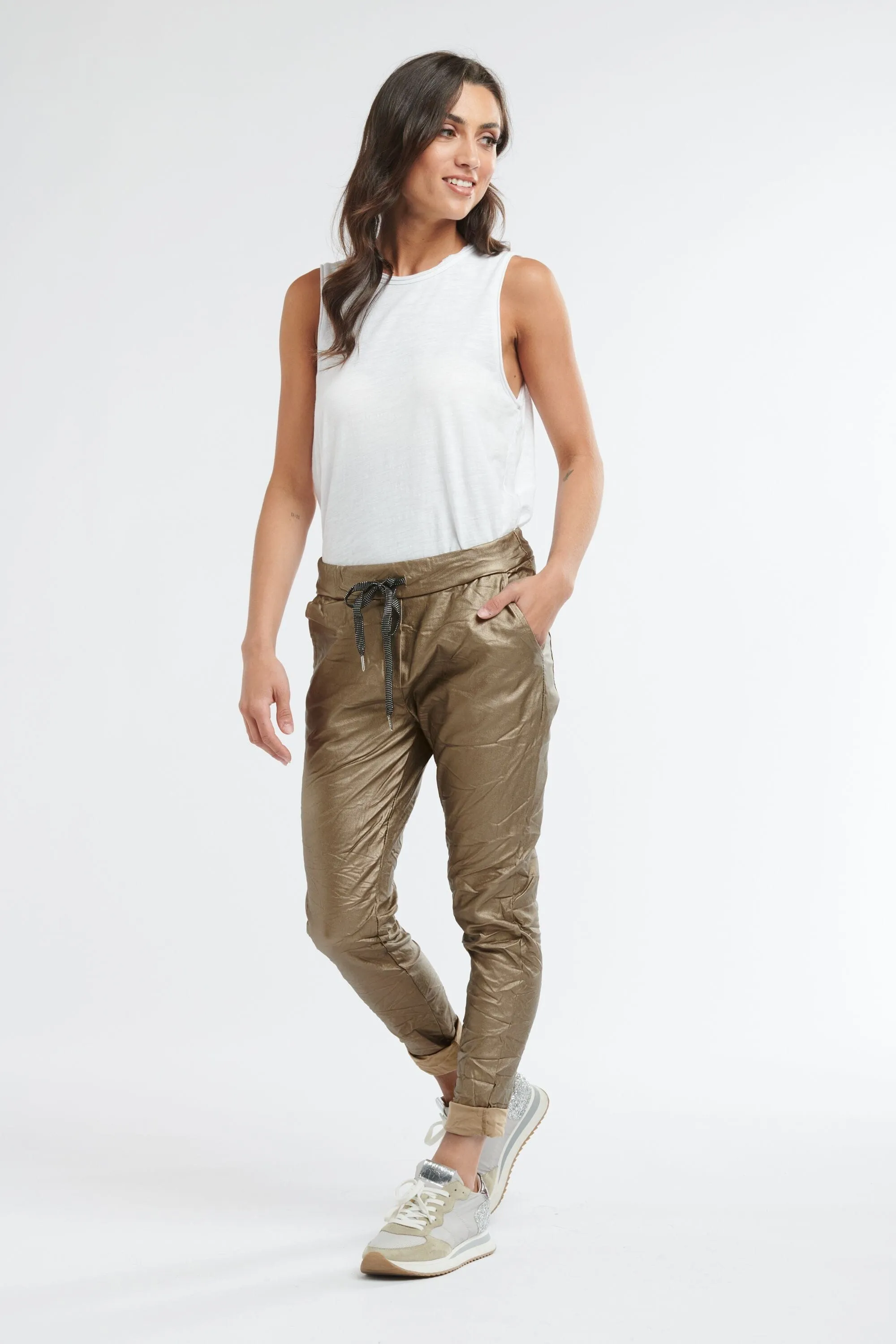 ITALIAN STAR Metallic Pant - Gold