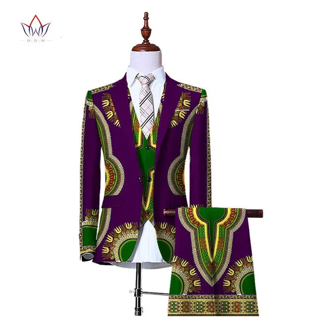 (Jacket Vest Pants)Blazers for Men 3 Piece Slim Fit Cowboy Wedding Men Suit Retro Gentleman Mens' African Clothing 6XL WYN230