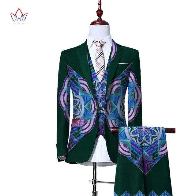 (Jacket Vest Pants)Blazers for Men 3 Piece Slim Fit Cowboy Wedding Men Suit Retro Gentleman Mens' African Clothing 6XL WYN230