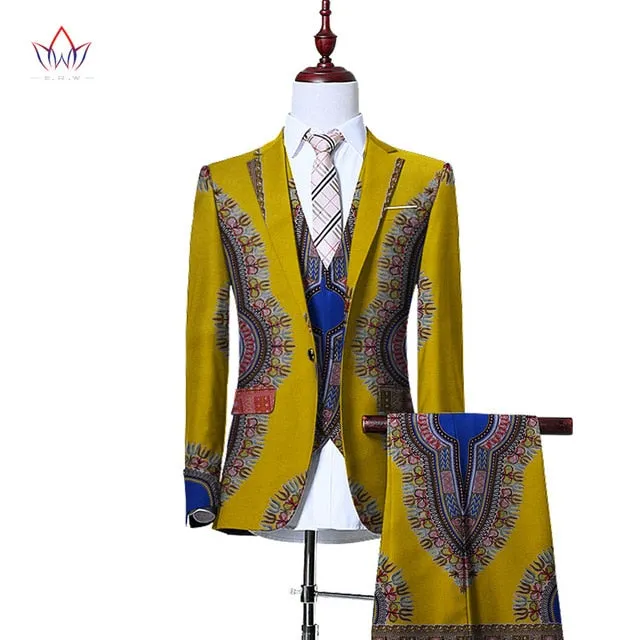 (Jacket Vest Pants)Blazers for Men 3 Piece Slim Fit Cowboy Wedding Men Suit Retro Gentleman Mens' African Clothing 6XL WYN230