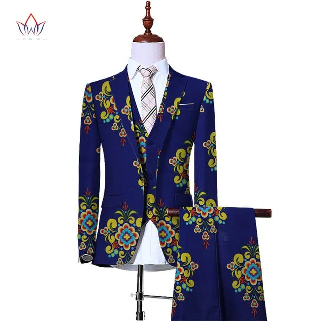 (Jacket Vest Pants)Blazers for Men 3 Piece Slim Fit Cowboy Wedding Men Suit Retro Gentleman Mens' African Clothing 6XL WYN230