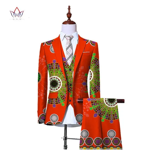 (Jacket Vest Pants)Blazers for Men 3 Piece Slim Fit Cowboy Wedding Men Suit Retro Gentleman Mens' African Clothing 6XL WYN230