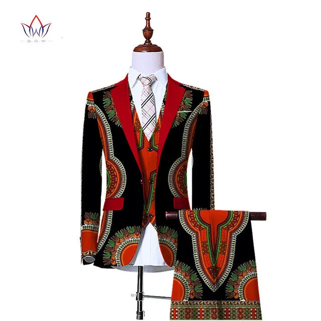 (Jacket Vest Pants)Blazers for Men 3 Piece Slim Fit Cowboy Wedding Men Suit Retro Gentleman Mens' African Clothing 6XL WYN230