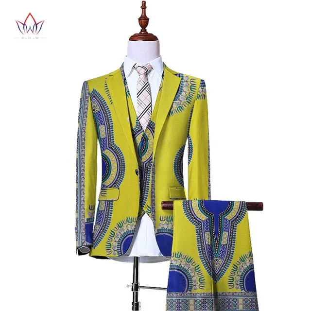 (Jacket Vest Pants)Blazers for Men 3 Piece Slim Fit Cowboy Wedding Men Suit Retro Gentleman Mens' African Clothing 6XL WYN230