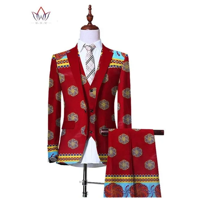(Jacket Vest Pants)Blazers for Men 3 Piece Slim Fit Cowboy Wedding Men Suit Retro Gentleman Mens' African Clothing 6XL WYN230