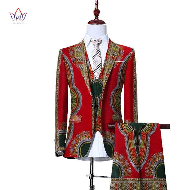 (Jacket Vest Pants)Blazers for Men 3 Piece Slim Fit Cowboy Wedding Men Suit Retro Gentleman Mens' African Clothing 6XL WYN230