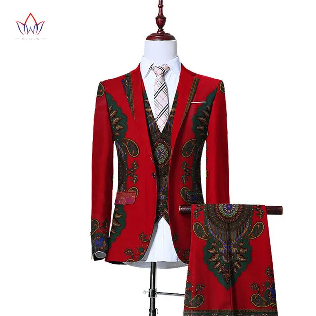 (Jacket Vest Pants)Blazers for Men 3 Piece Slim Fit Cowboy Wedding Men Suit Retro Gentleman Mens' African Clothing 6XL WYN230
