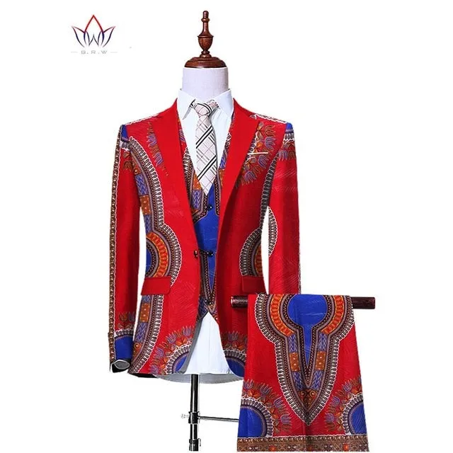 (Jacket Vest Pants)Blazers for Men 3 Piece Slim Fit Cowboy Wedding Men Suit Retro Gentleman Mens' African Clothing 6XL WYN230