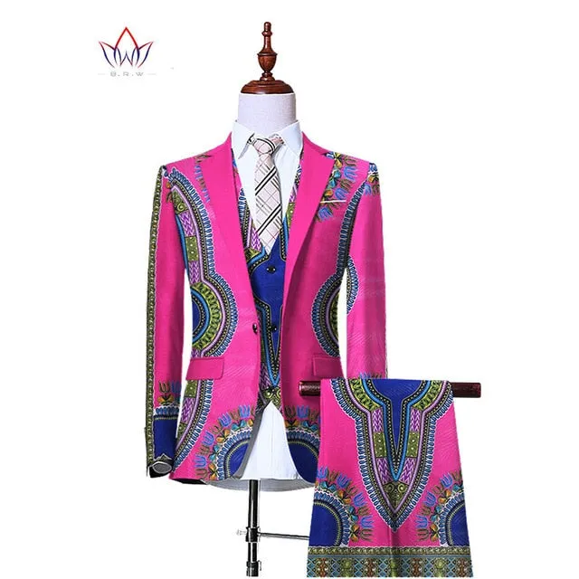 (Jacket Vest Pants)Blazers for Men 3 Piece Slim Fit Cowboy Wedding Men Suit Retro Gentleman Mens' African Clothing 6XL WYN230