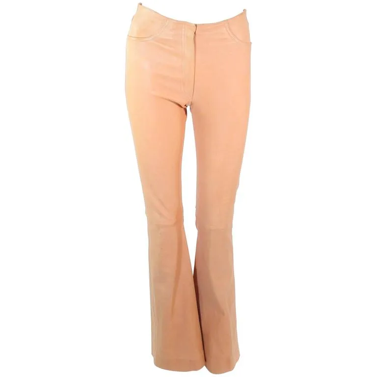 JEAN CLAUDE JITROIS Vintage Stretch Nude Leather Pants