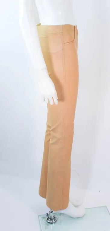 JEAN CLAUDE JITROIS Vintage Stretch Nude Leather Pants