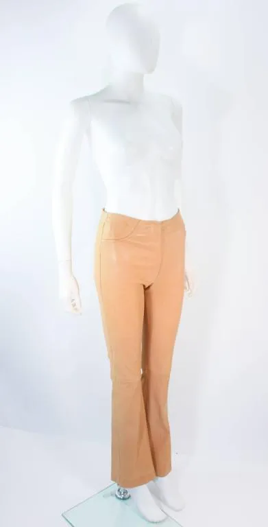 JEAN CLAUDE JITROIS Vintage Stretch Nude Leather Pants