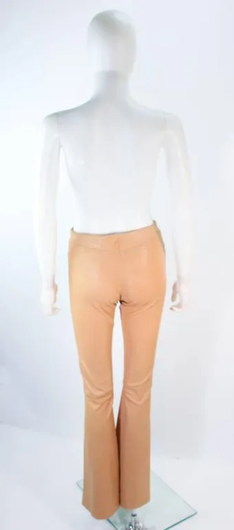 JEAN CLAUDE JITROIS Vintage Stretch Nude Leather Pants