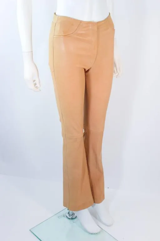 JEAN CLAUDE JITROIS Vintage Stretch Nude Leather Pants