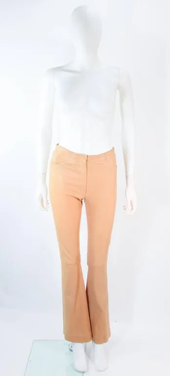 JEAN CLAUDE JITROIS Vintage Stretch Nude Leather Pants