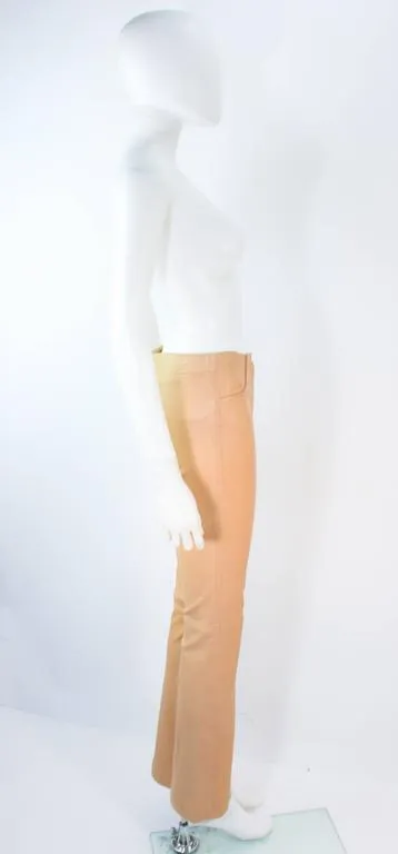 JEAN CLAUDE JITROIS Vintage Stretch Nude Leather Pants