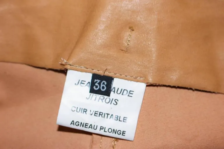 JEAN CLAUDE JITROIS Vintage Stretch Nude Leather Pants