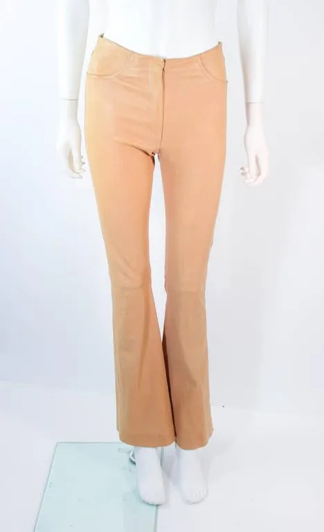 JEAN CLAUDE JITROIS Vintage Stretch Nude Leather Pants