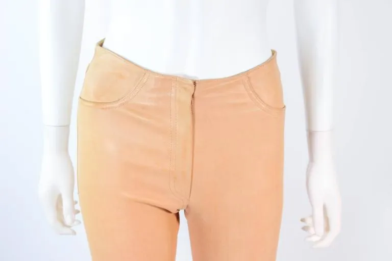 JEAN CLAUDE JITROIS Vintage Stretch Nude Leather Pants