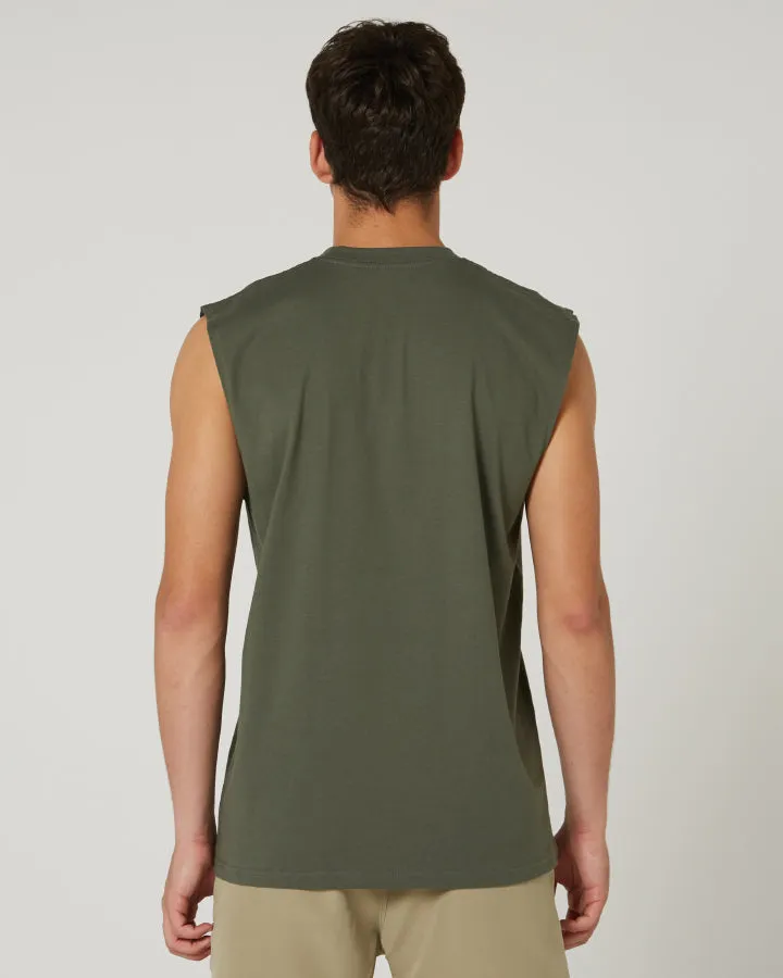 Jetpilot Icon Mens Muscle Tee - Sage