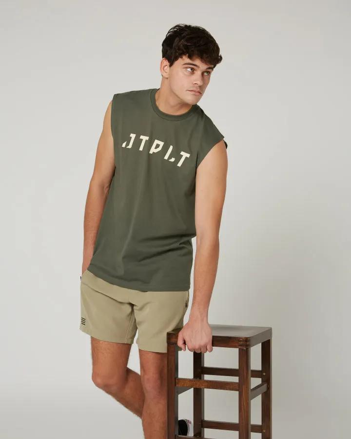 Jetpilot Icon Mens Muscle Tee - Sage