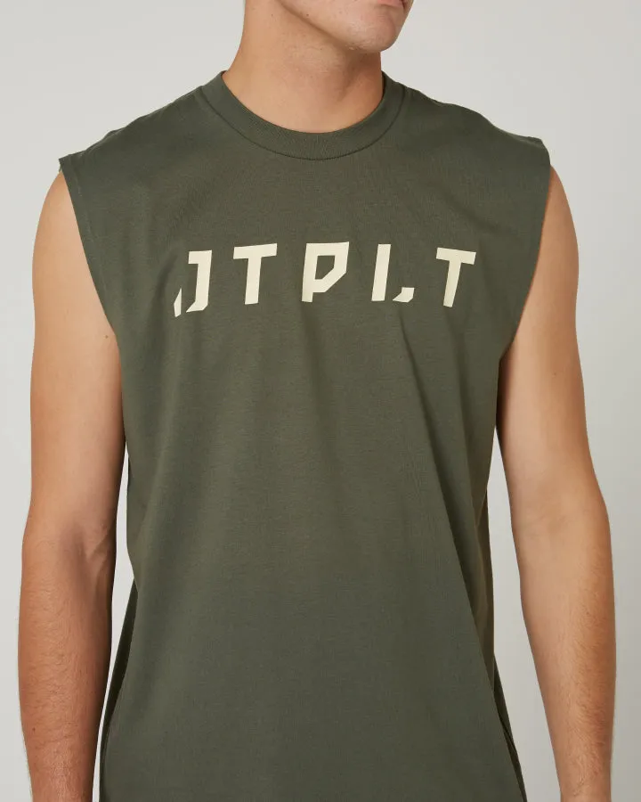 Jetpilot Icon Mens Muscle Tee - Sage