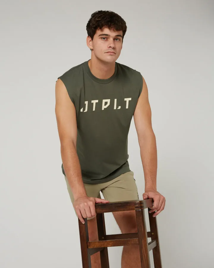 Jetpilot Icon Mens Muscle Tee - Sage