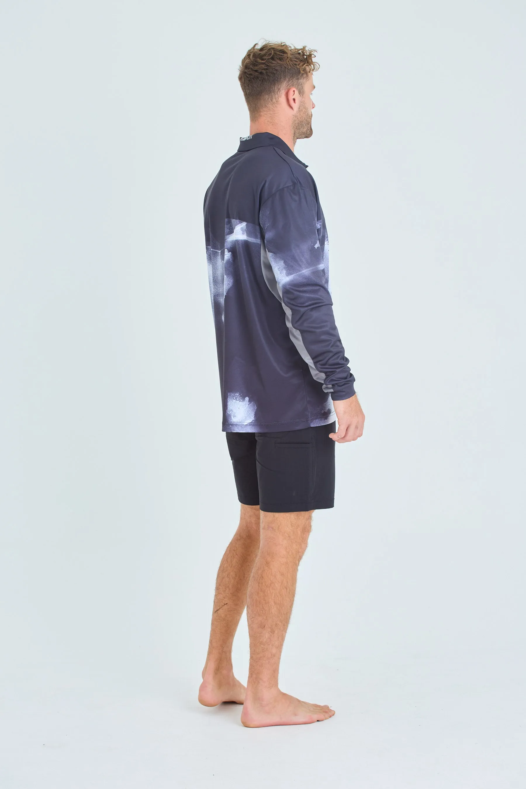 Jetpilot Venture Mens LS Fishing Polo - Black