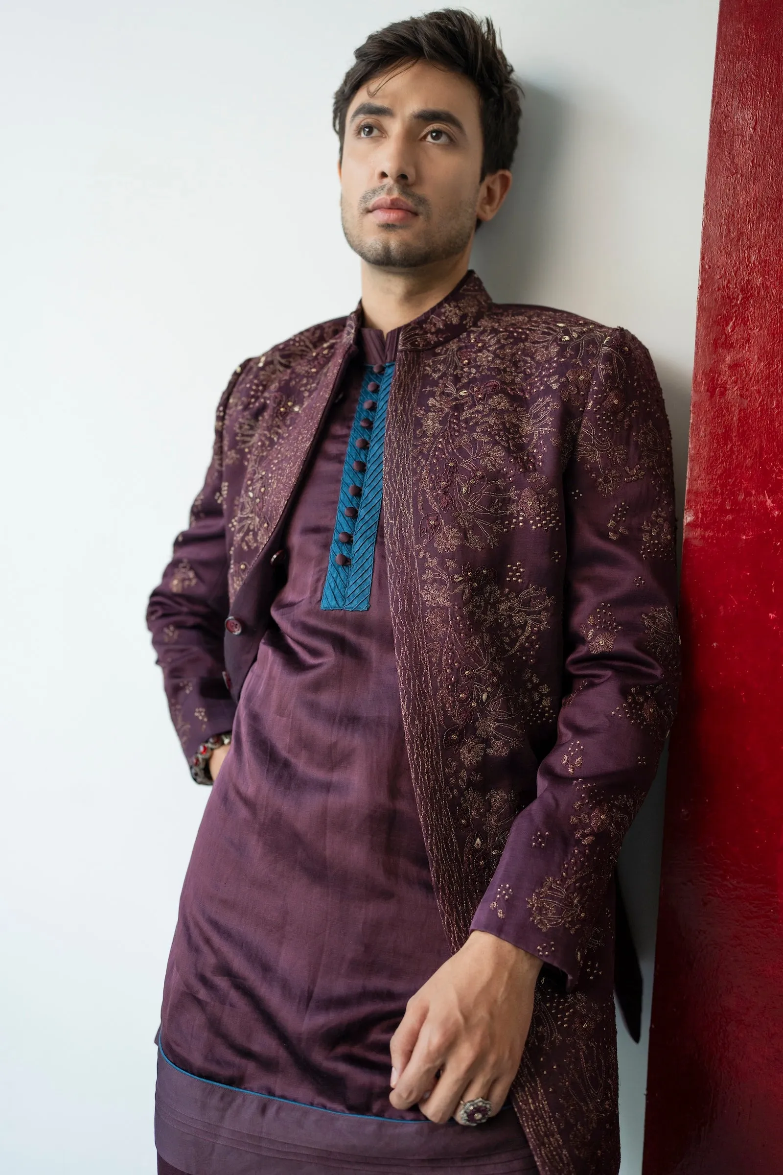 Jewel orchid bandhgala and trousers