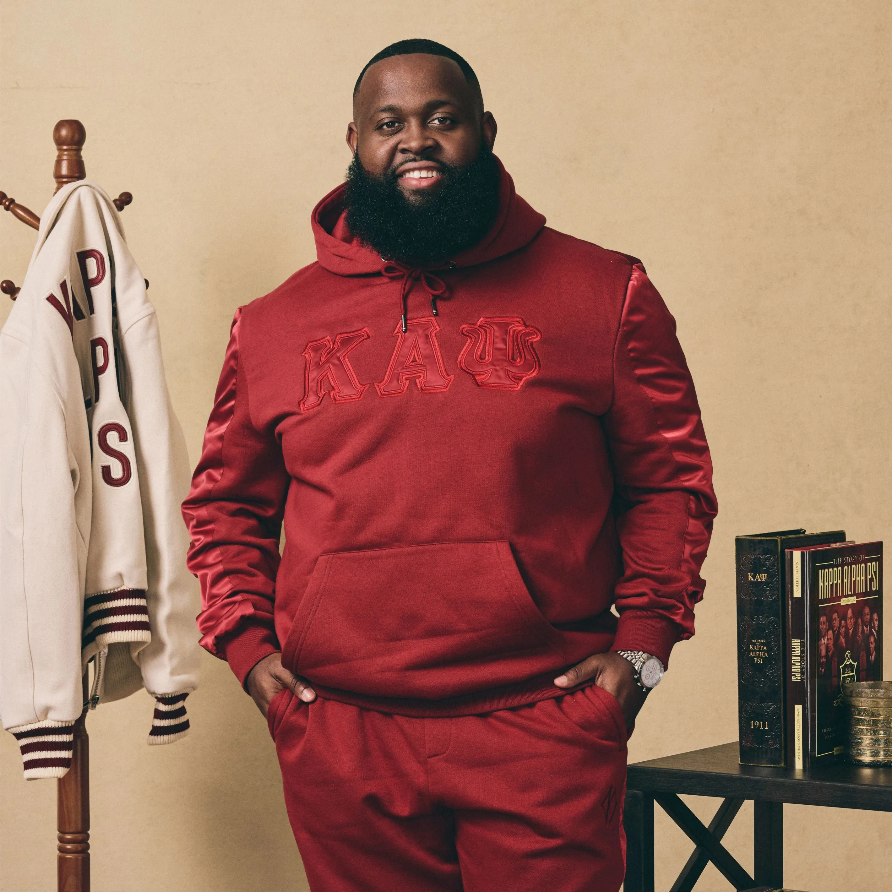 Kappa Alpha Psi Satin 3-Letter Fleece Hoodie