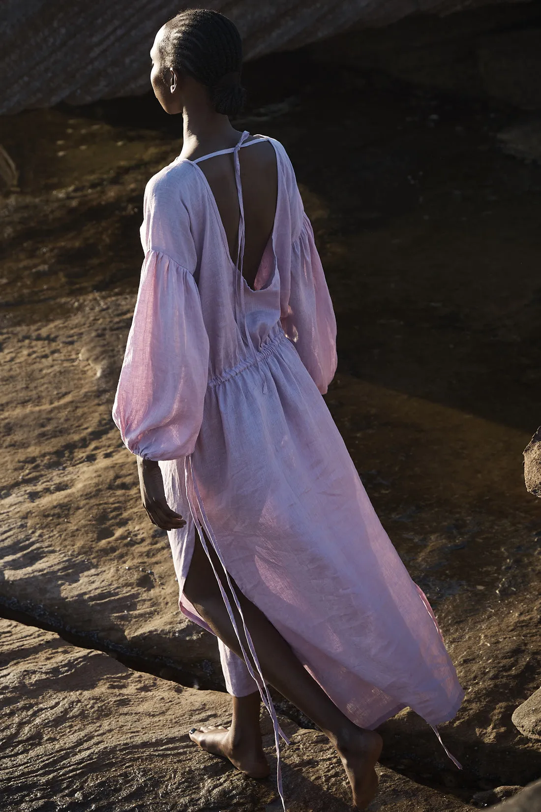 Kaspara Billowed Sleeve Maxi Dress Lilac