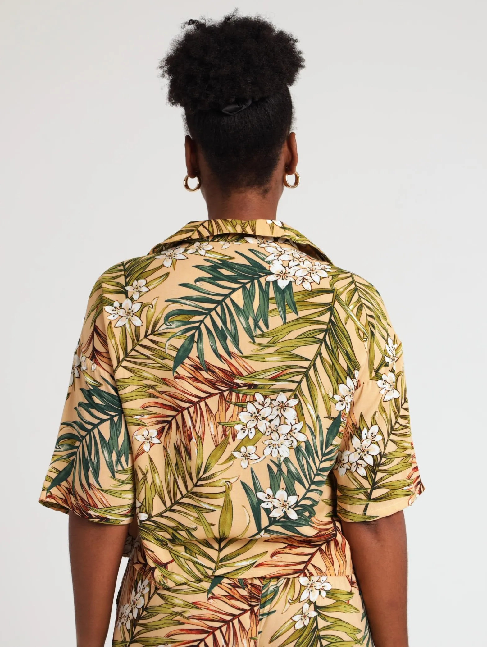 Ladies 3/4 Sleeve Boxy Shirt - Stone