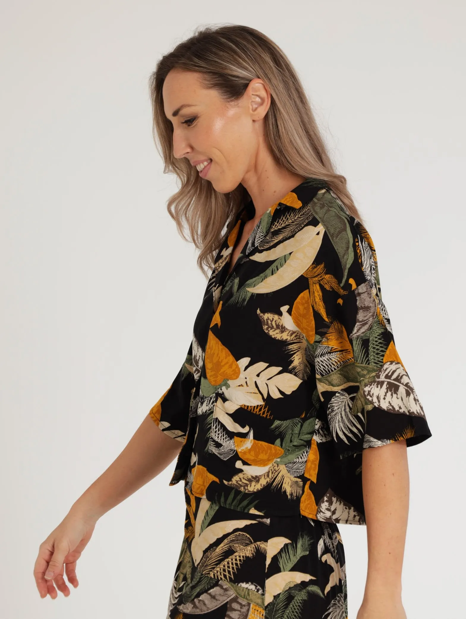 Ladies Short Sleeve Jungle Boxy Shirt