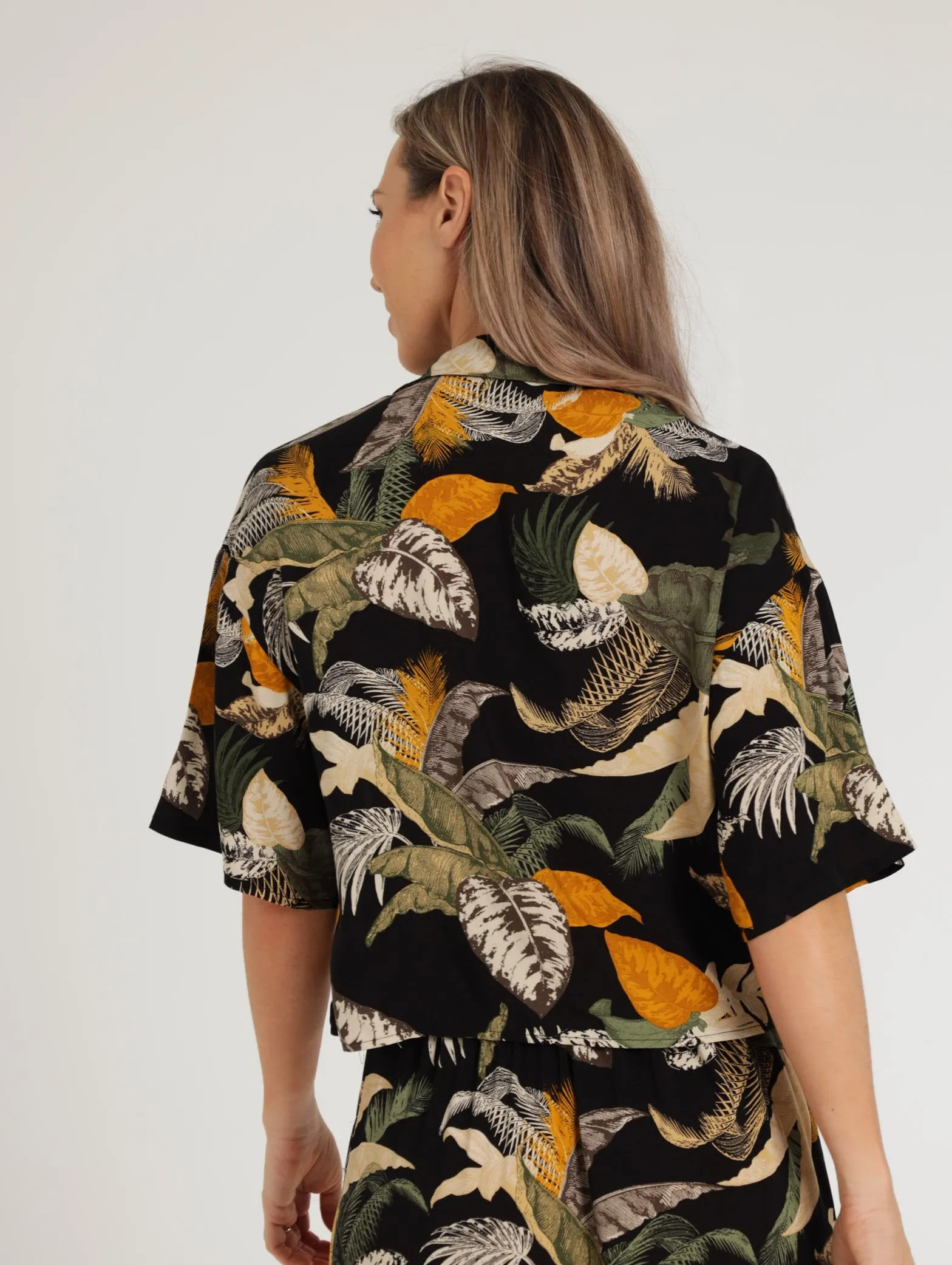 Ladies Short Sleeve Jungle Boxy Shirt