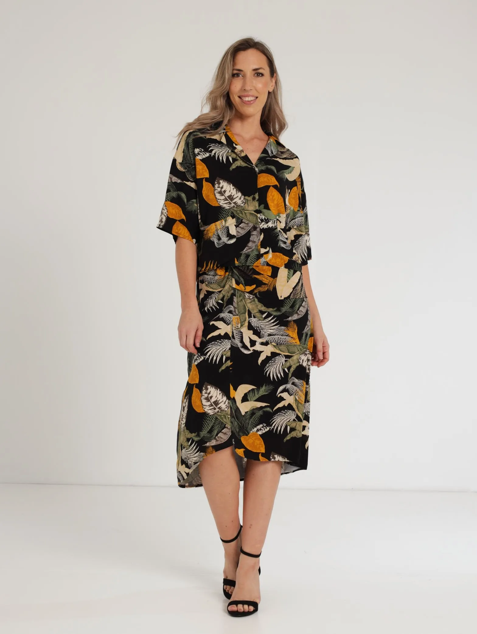 Ladies Short Sleeve Jungle Boxy Shirt