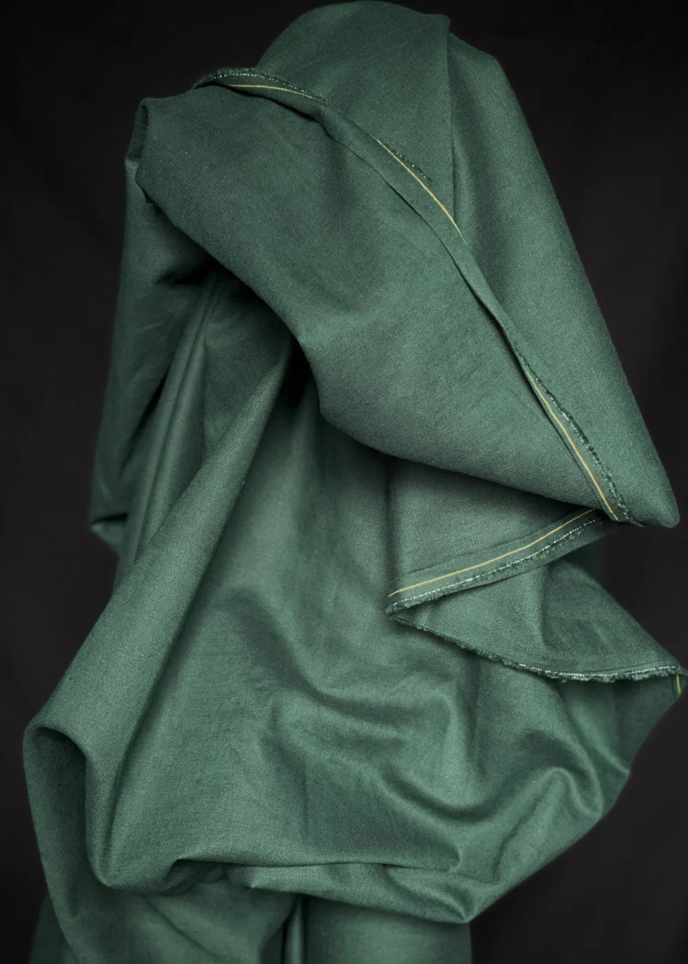 Laundered Linen Cotton - Pine Green