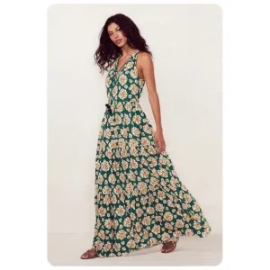 LC Lauren Conrad - Green Tiered Sleeveless Maxi Dress