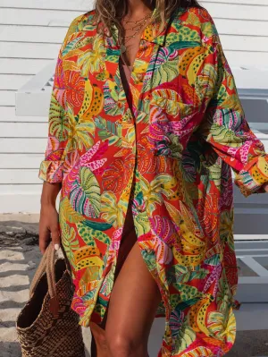 Leslie Printed Button-Down Maxi Dress