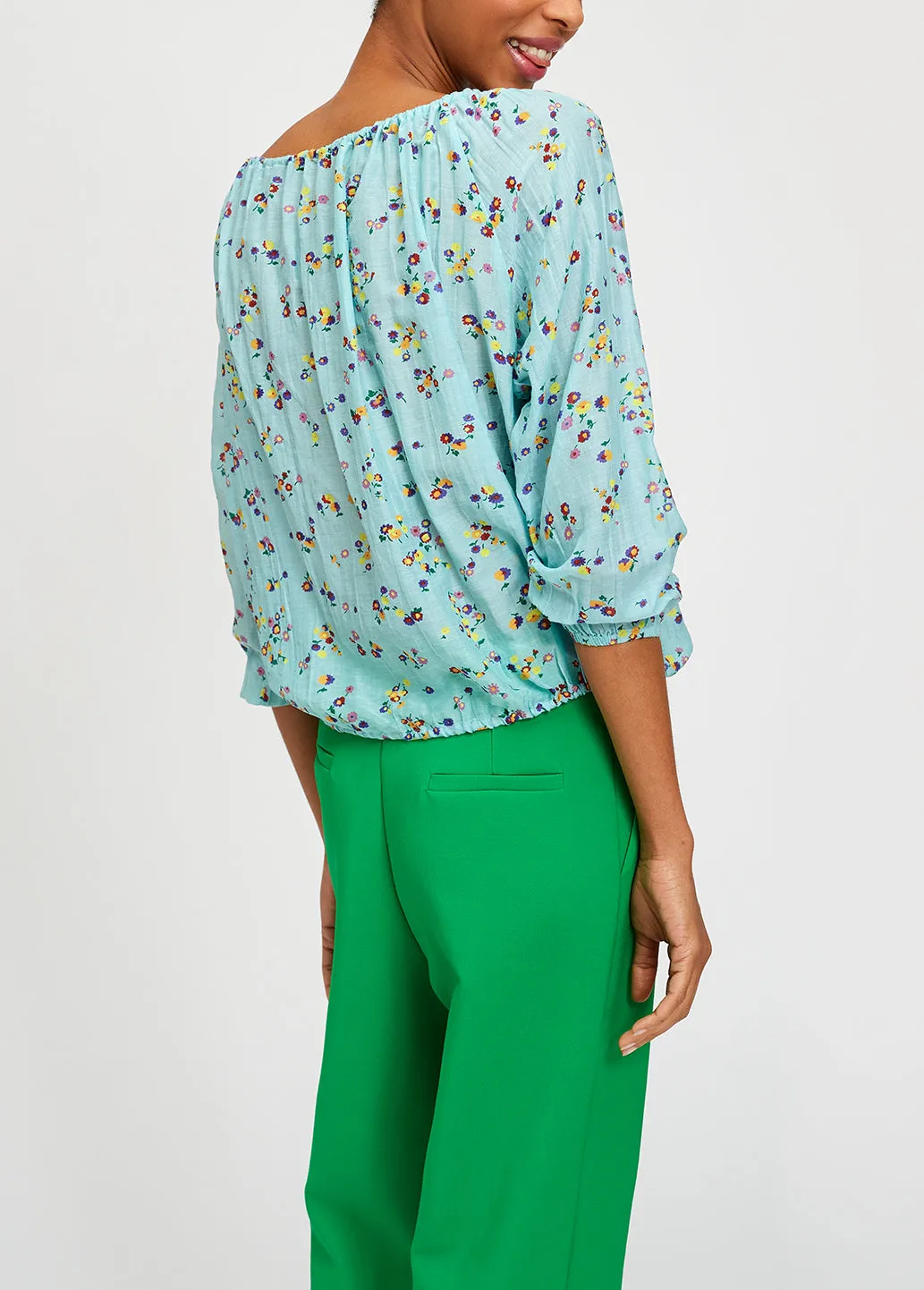 Light blue floral blouse