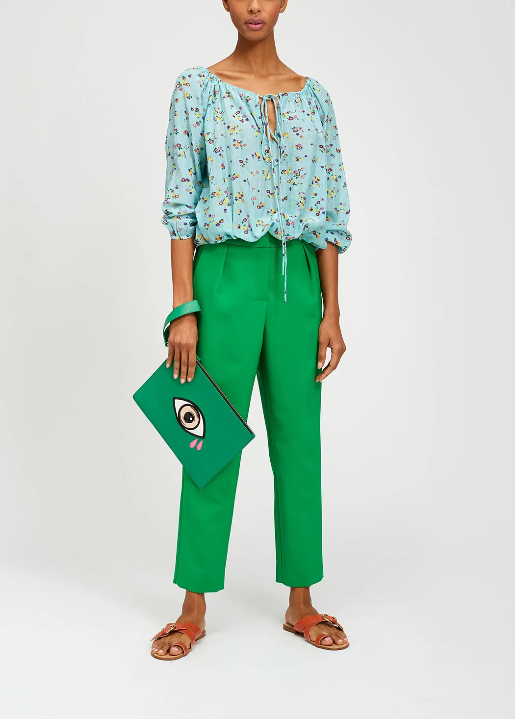 Light blue floral blouse