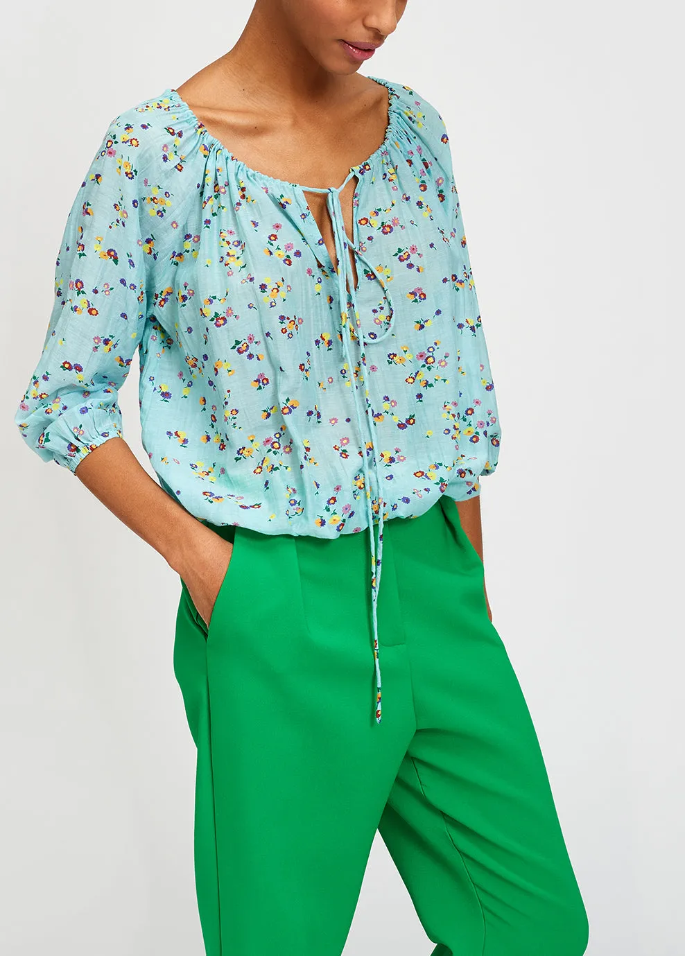 Light blue floral blouse