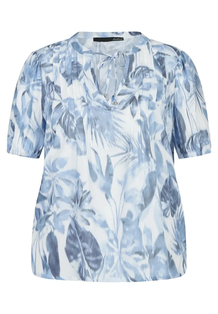 LIGHT BLUE FLORAL PATTERN BL0USE