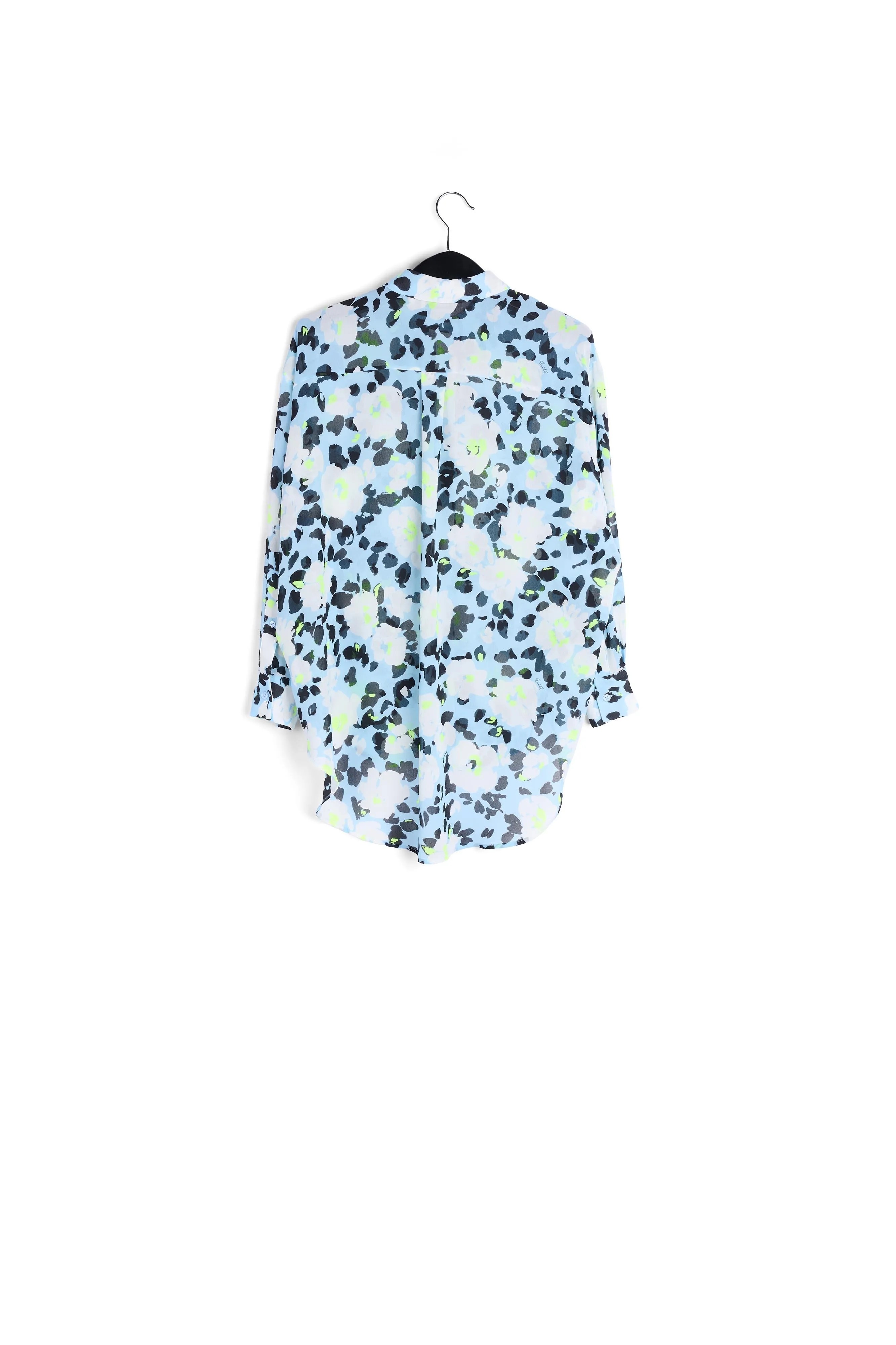 Light blue floral-print shirt
