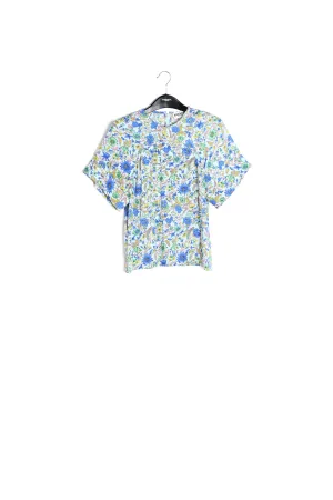 Light blue floral-print top